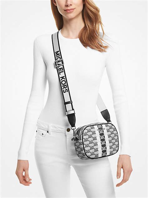 michael kors jet set travel small logo stripe crossbody bag|michael kors studded crossbody bag.